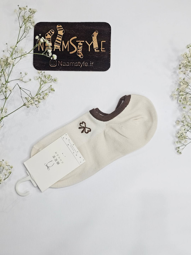 جوراب نخی طرح پاپیون تکرنگ