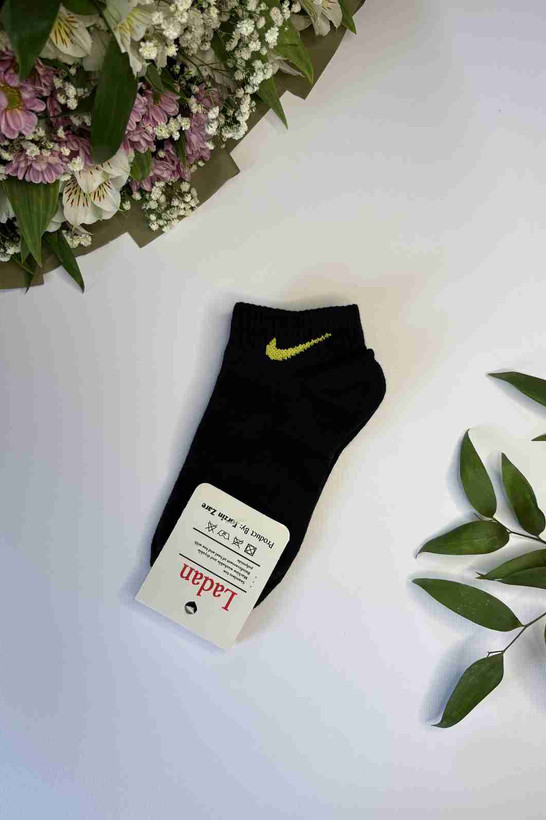 جوراب مچی مشکی لادن با لوگوی زرد