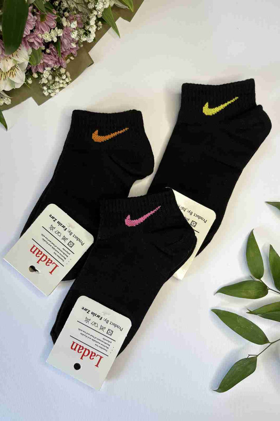 ست کامل جورابهای مچی مشکی لادن