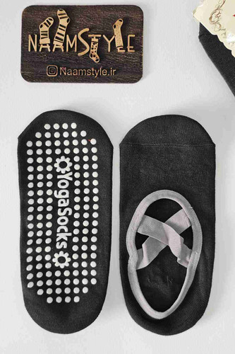 جوراب یوگا و پیلاتس زنانه ضدلغزش مشکی