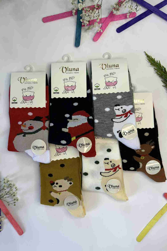 مجموعه جورابهای بچگانه فانتزی طرح آدمبرفی