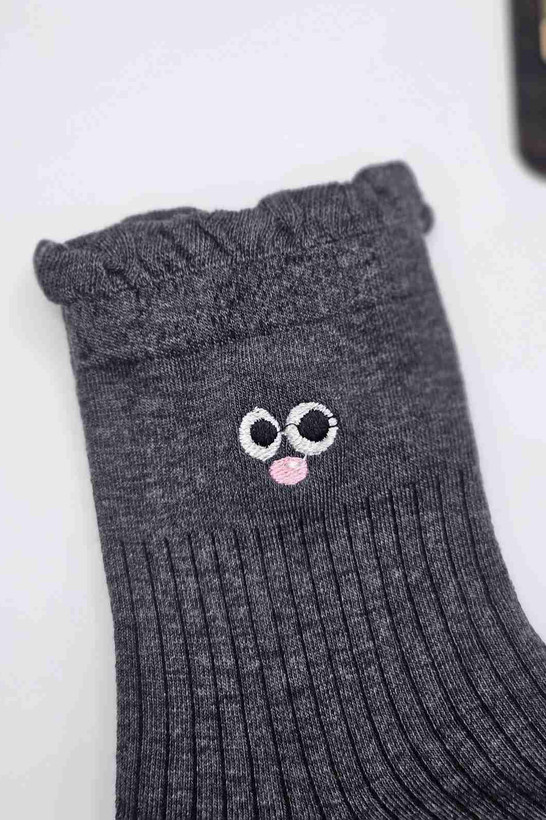 جوراب ساق بلند زنانه طرح چهره - طراحی کیوت و جذاب