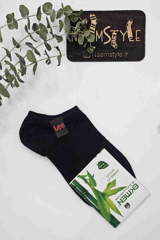 جوراب بامبو مچی مشکی اکمن - بستهبندی اصل با برچسب