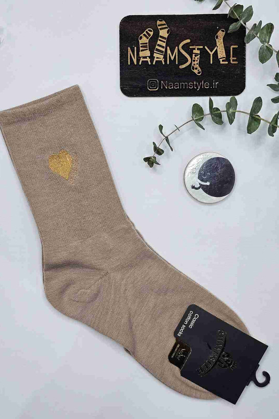 جوراب نیمساق قلب کرم - رومانتیک و شیک