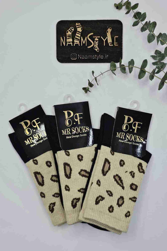 جوراب نیمساق پلنگی - بستهبندی و نمای کامل محصول