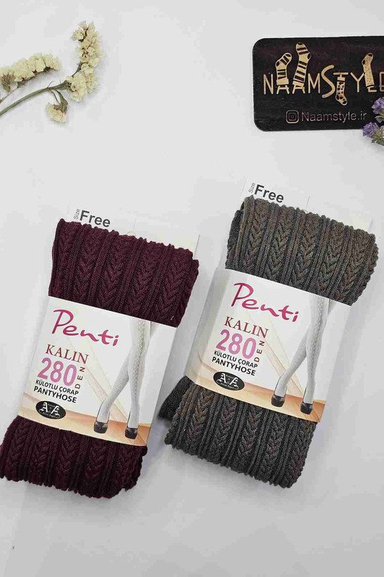 جوراب شلواری بافت گندمی - نمای کامل بستهبندی