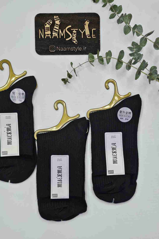 جوراب زنانه مشکی ساق بلند - نمای کامل