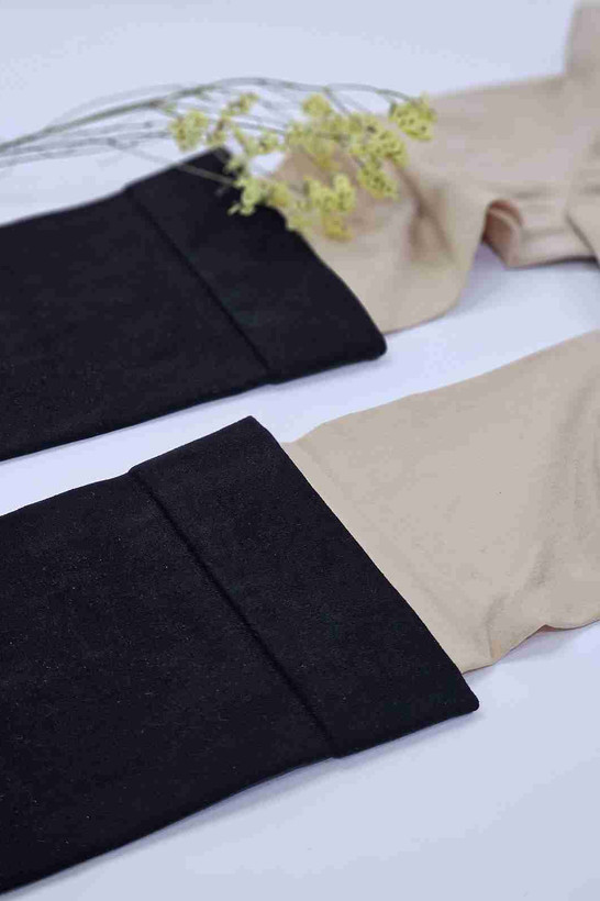 جوراب شلواری رنگ بدن و مشکی - نمای جزئیات بافت