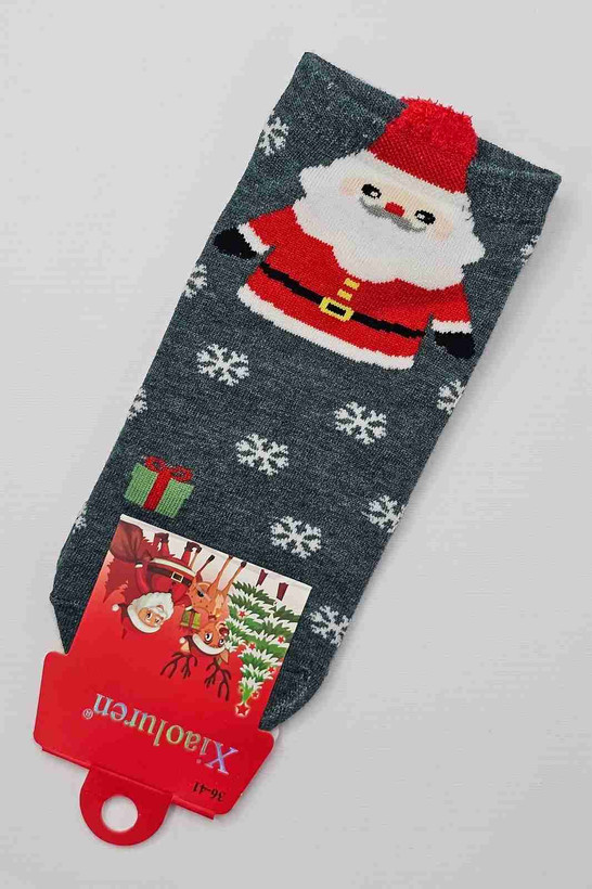 جوراب ساقدار خرس قطبی با کلاه قرمز و طرح برفی