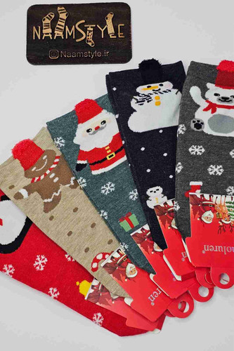 مجموعه جورابهای کریسمس با شخصیتهای بامزه و تگها