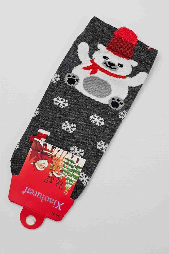 جوراب ساقدار جنبیریمن با کلاه قرمز و تگ کریسمس